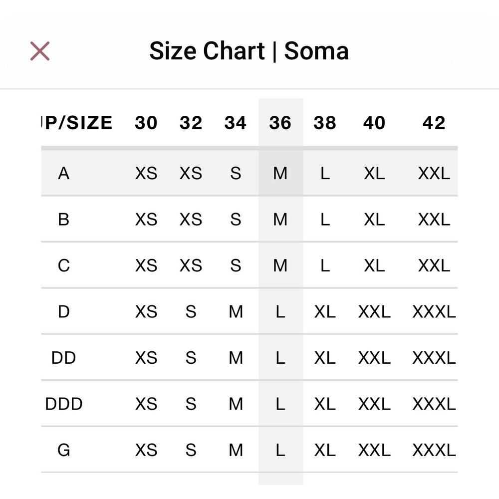 Soma Racerback Bralette NWT - Blurred Graphite - Size XL - Picture 5 of 6
